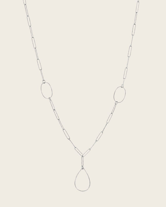 collier chaîne goutte argenté femme