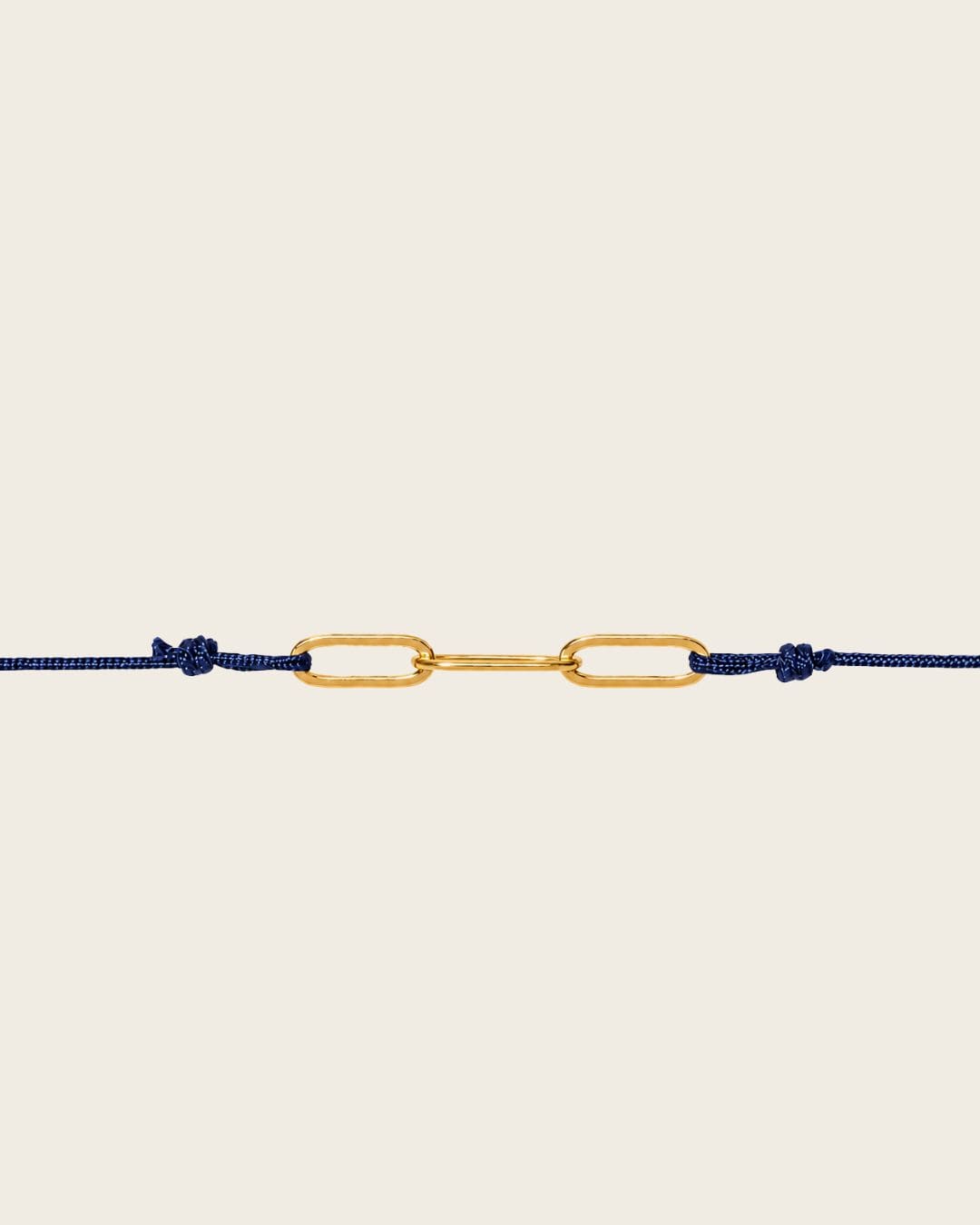 Bracelet cordon bleu marine et doré mixte