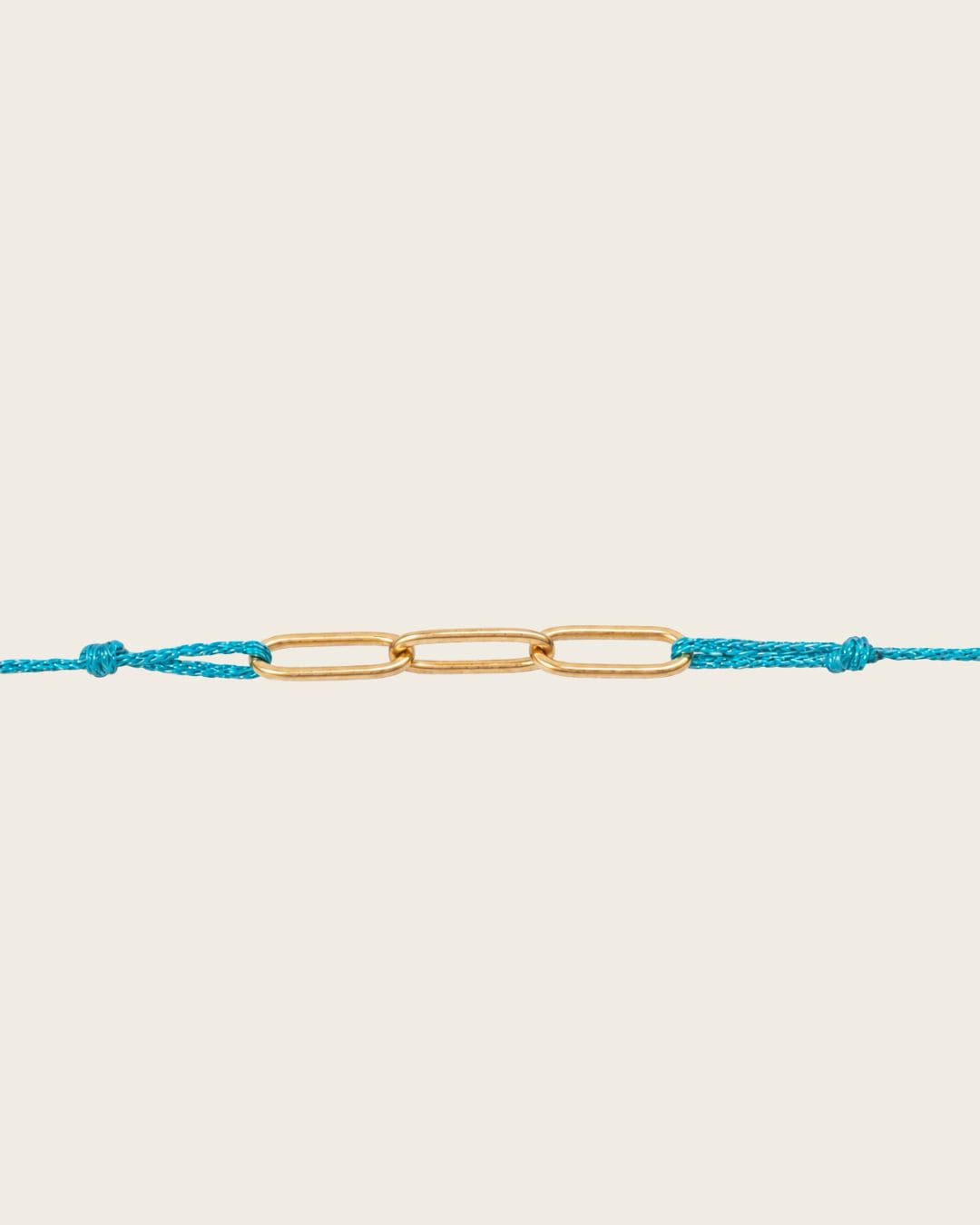 Bracelet cordon bleu turquoise et doré femme 