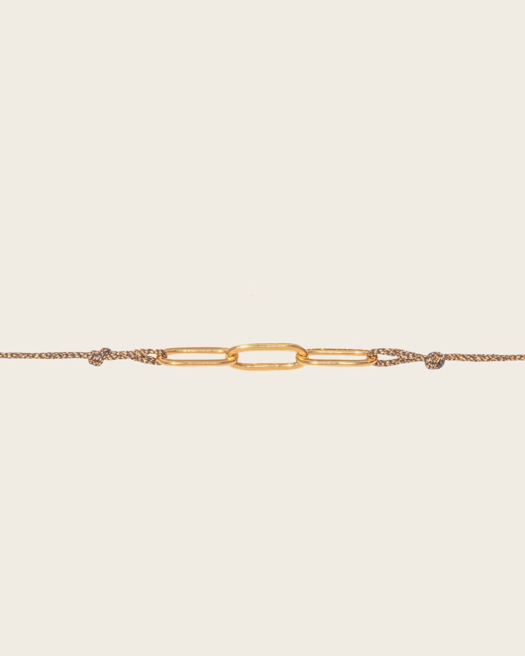 bracelet cordon marron doré femme 