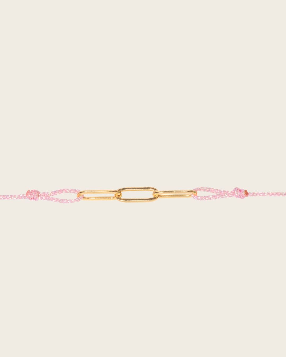 bracelet cordon rose pailleté et doré femme