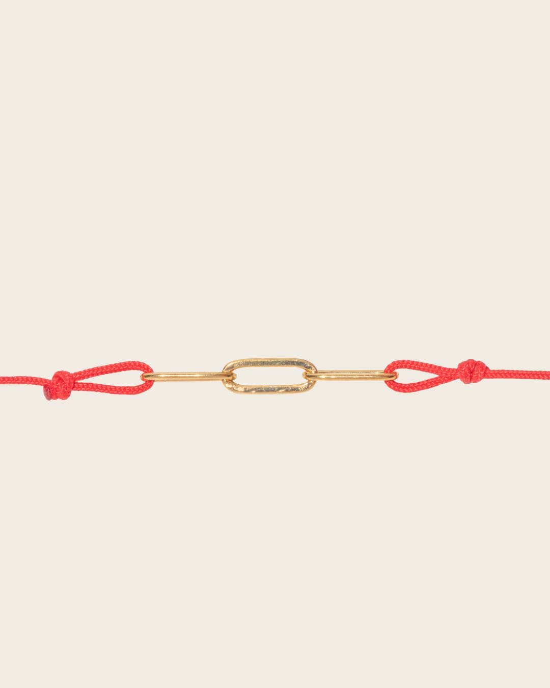 Bracelet cordon rouge et doré mixte