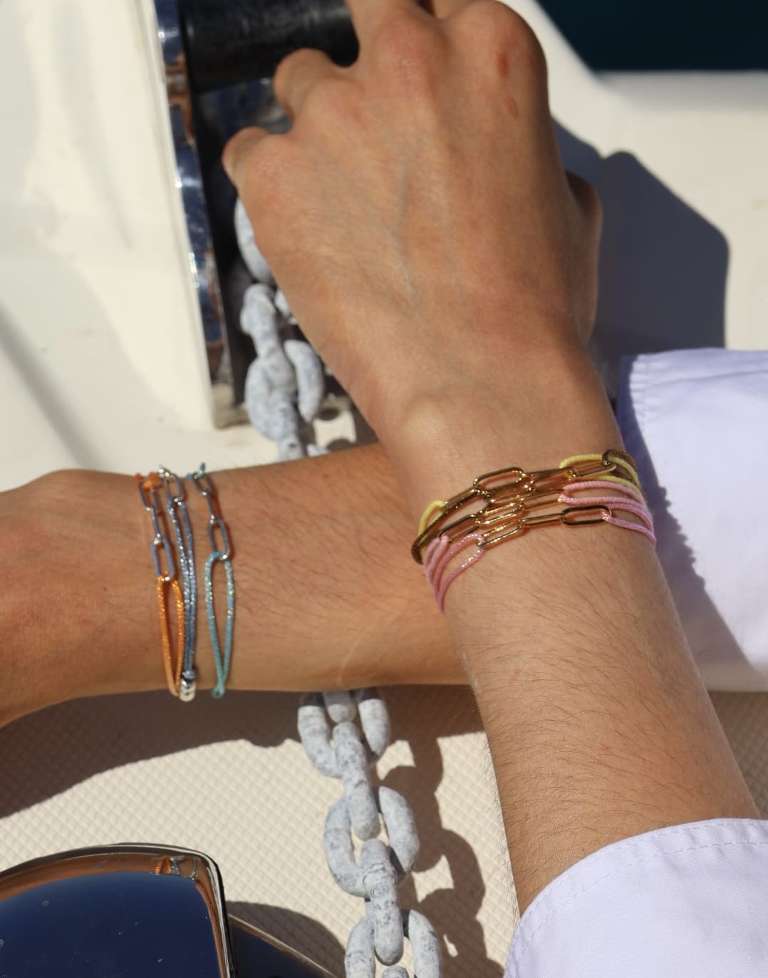 Bracelet femmes chaîne et cordon 