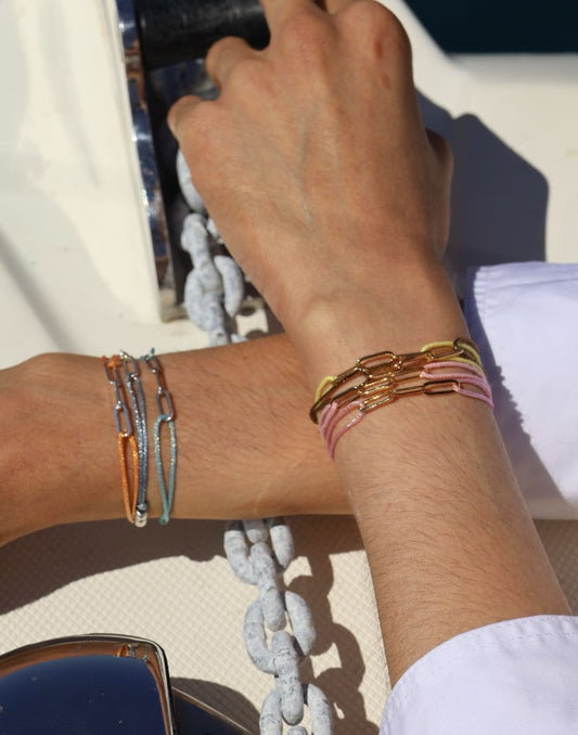 Bracelet femmes chaîne et cordon 