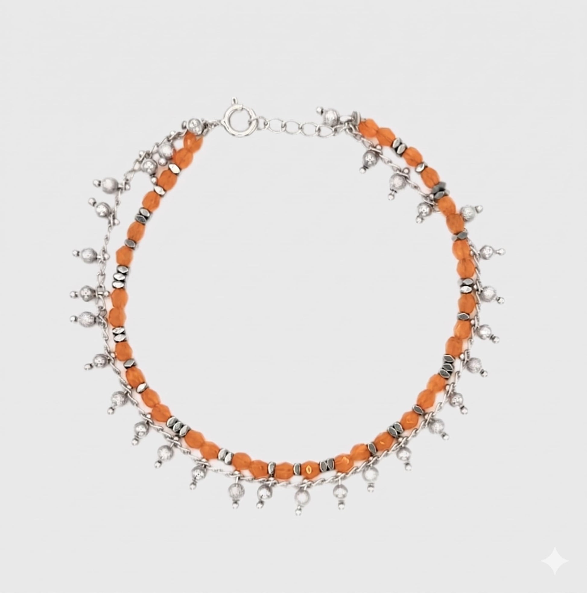 bracelet perles orange