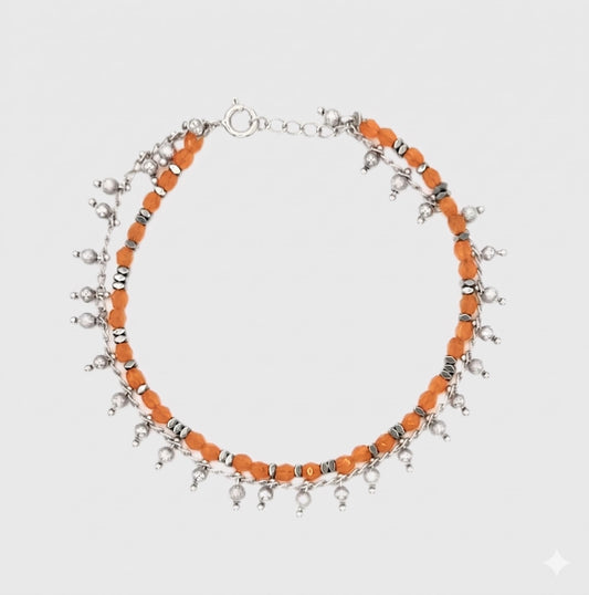 bracelet perles orange