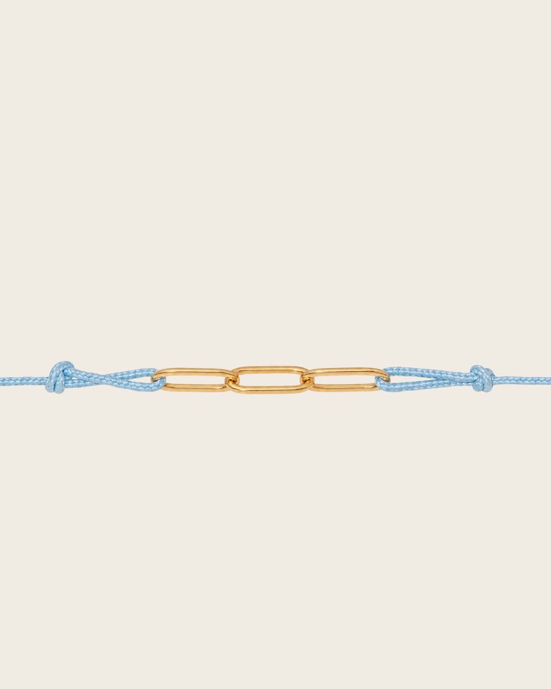 bracelet cordon bleu clair et doré mixte 