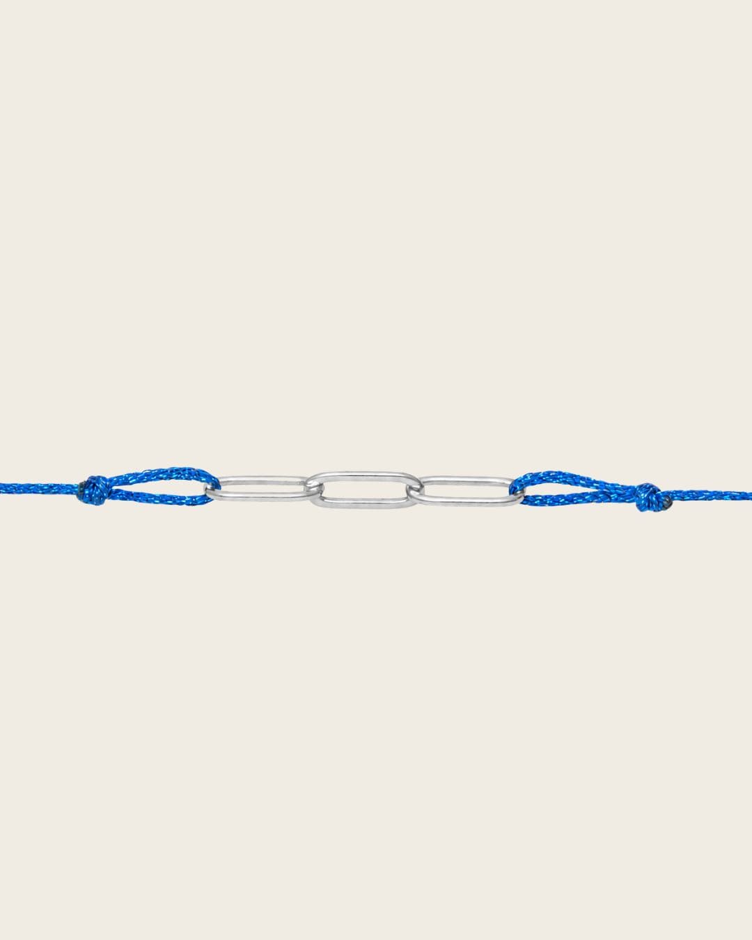 Bracelet cordon bleu marine pailleté et argenté femme 