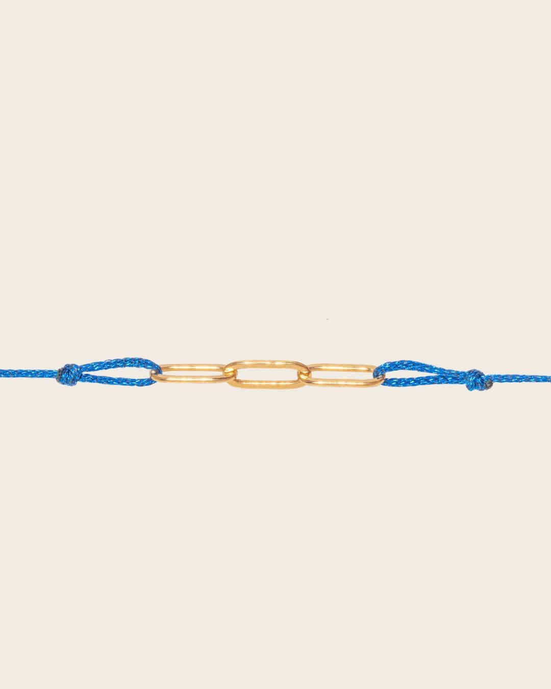 Bracelet cordon blau marine pailleté et doré femme 