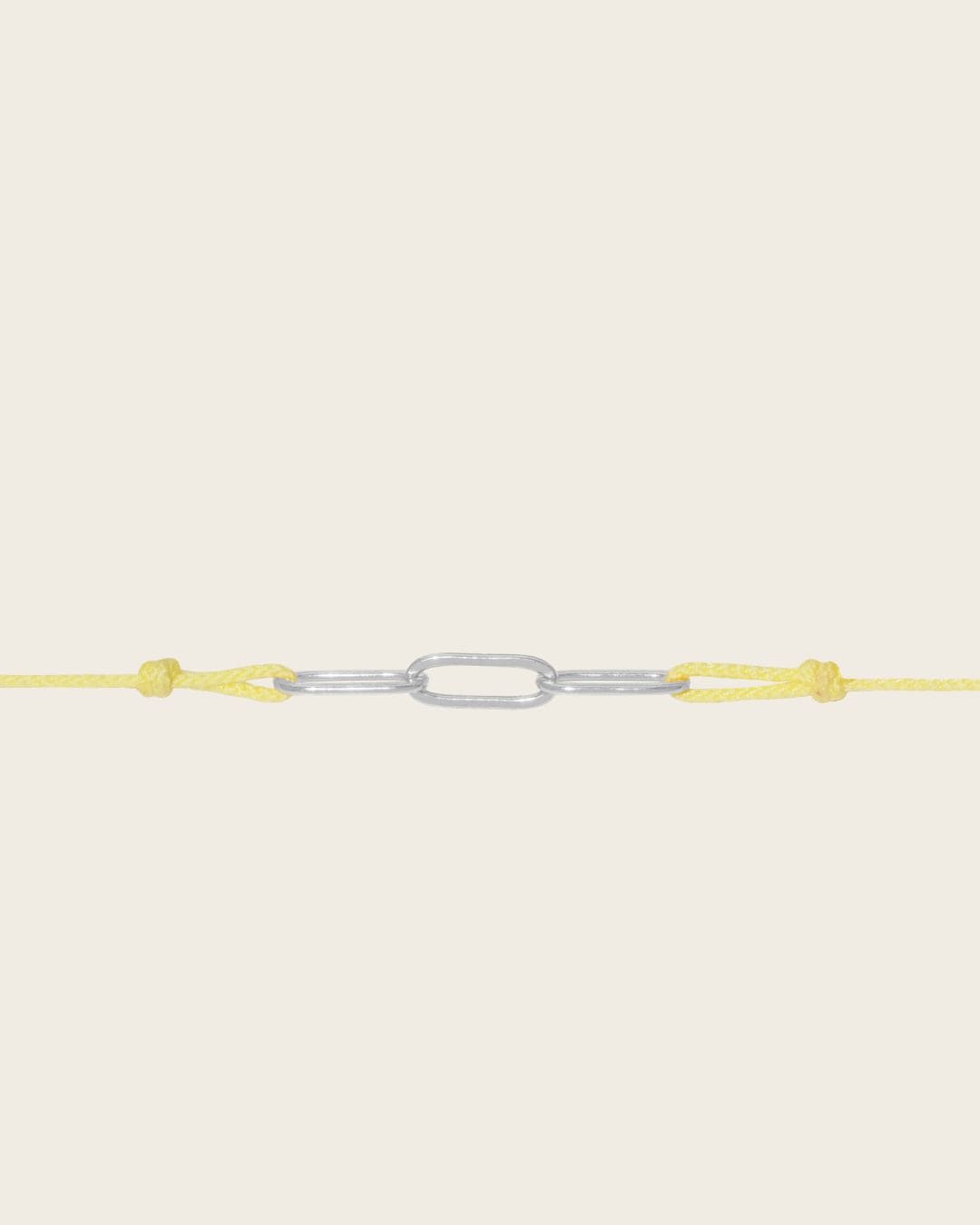 Bracelet cordon jaune et argenté mixte 