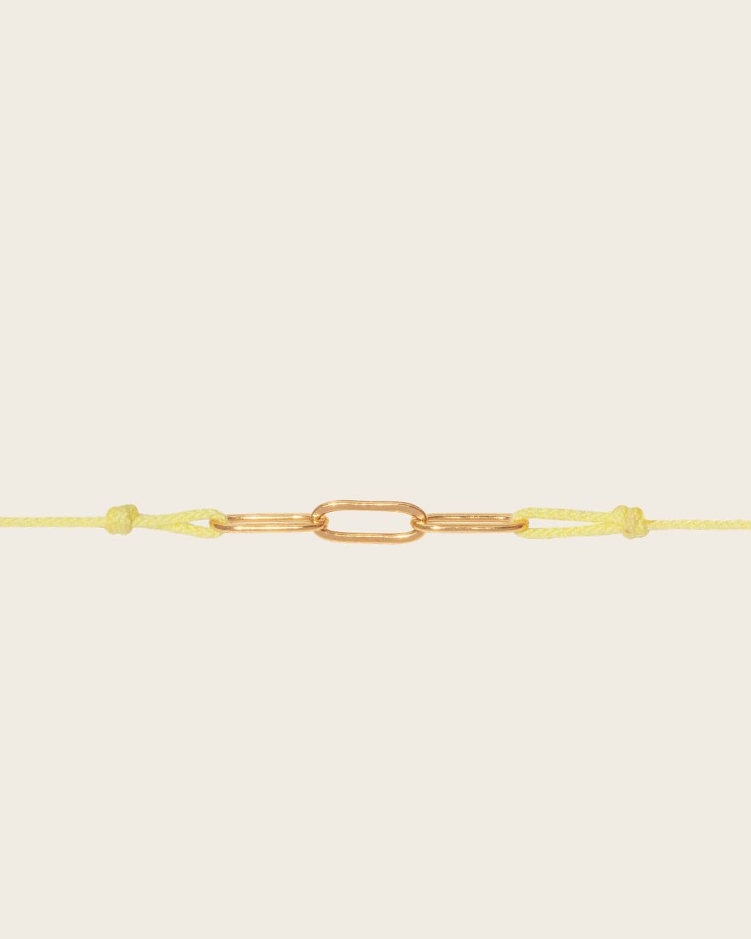 bracelet cordon jaune doré mixte