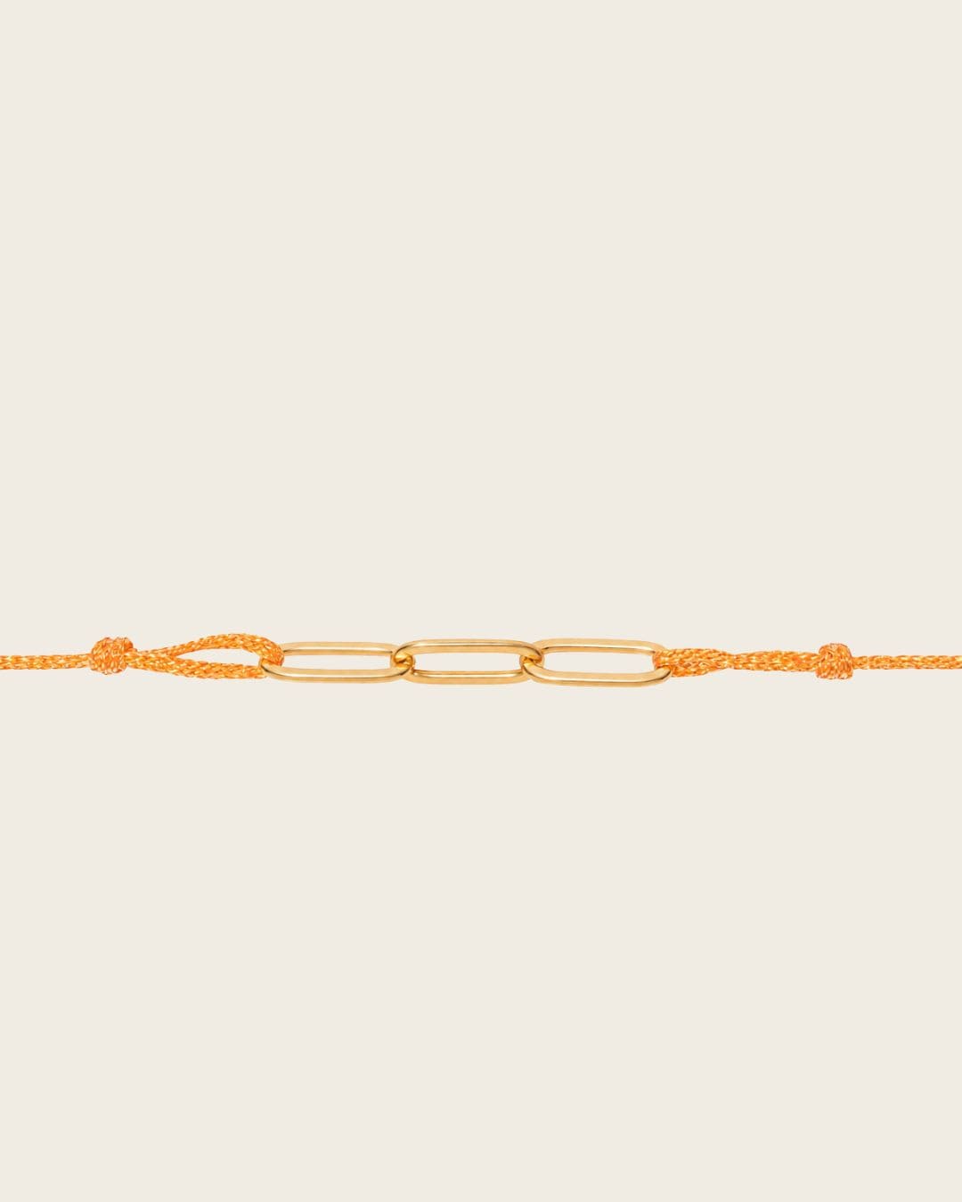 bracelet cordon orange pailletté et doré femme