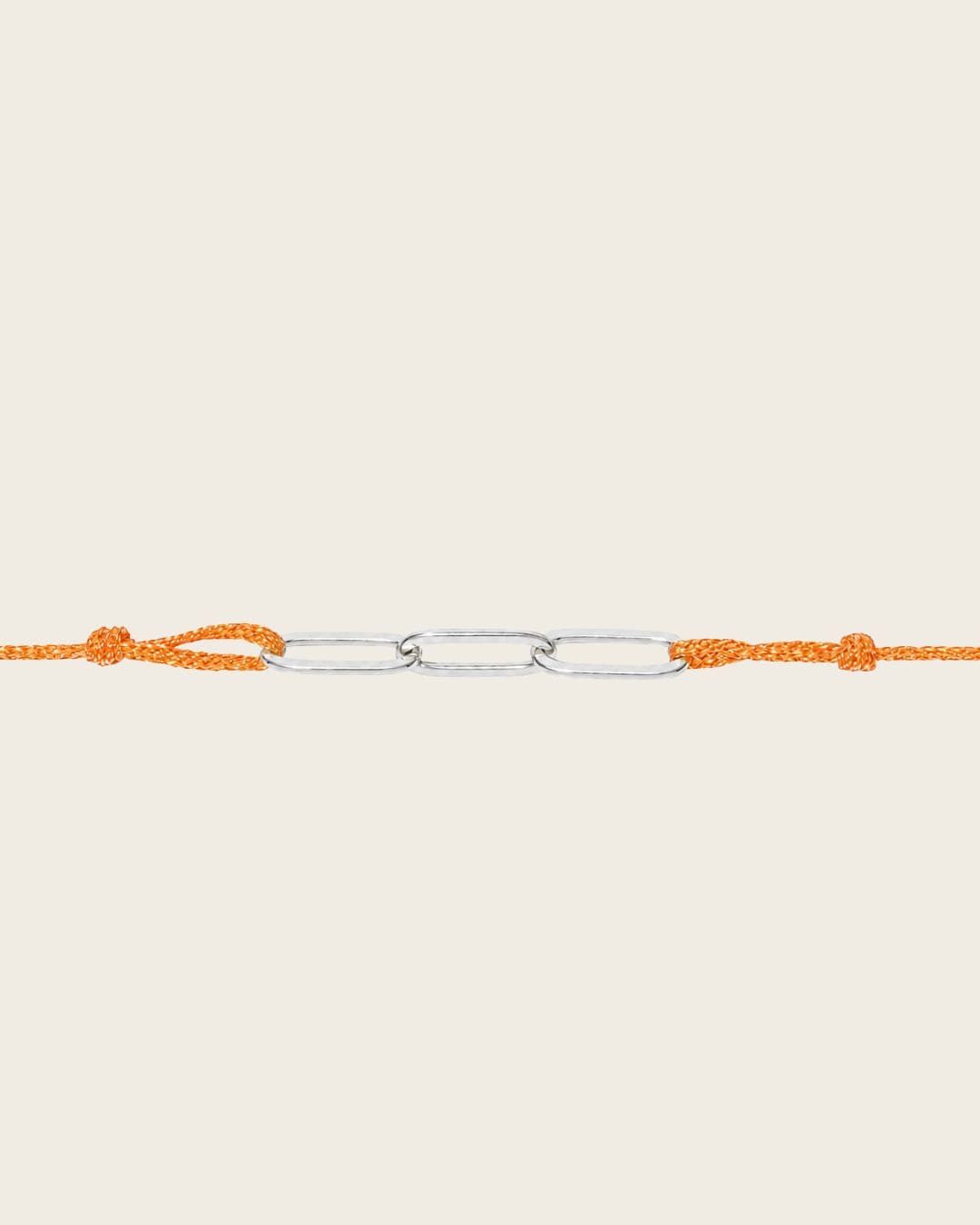 Bracelet cordon pailleté orange et argent femme