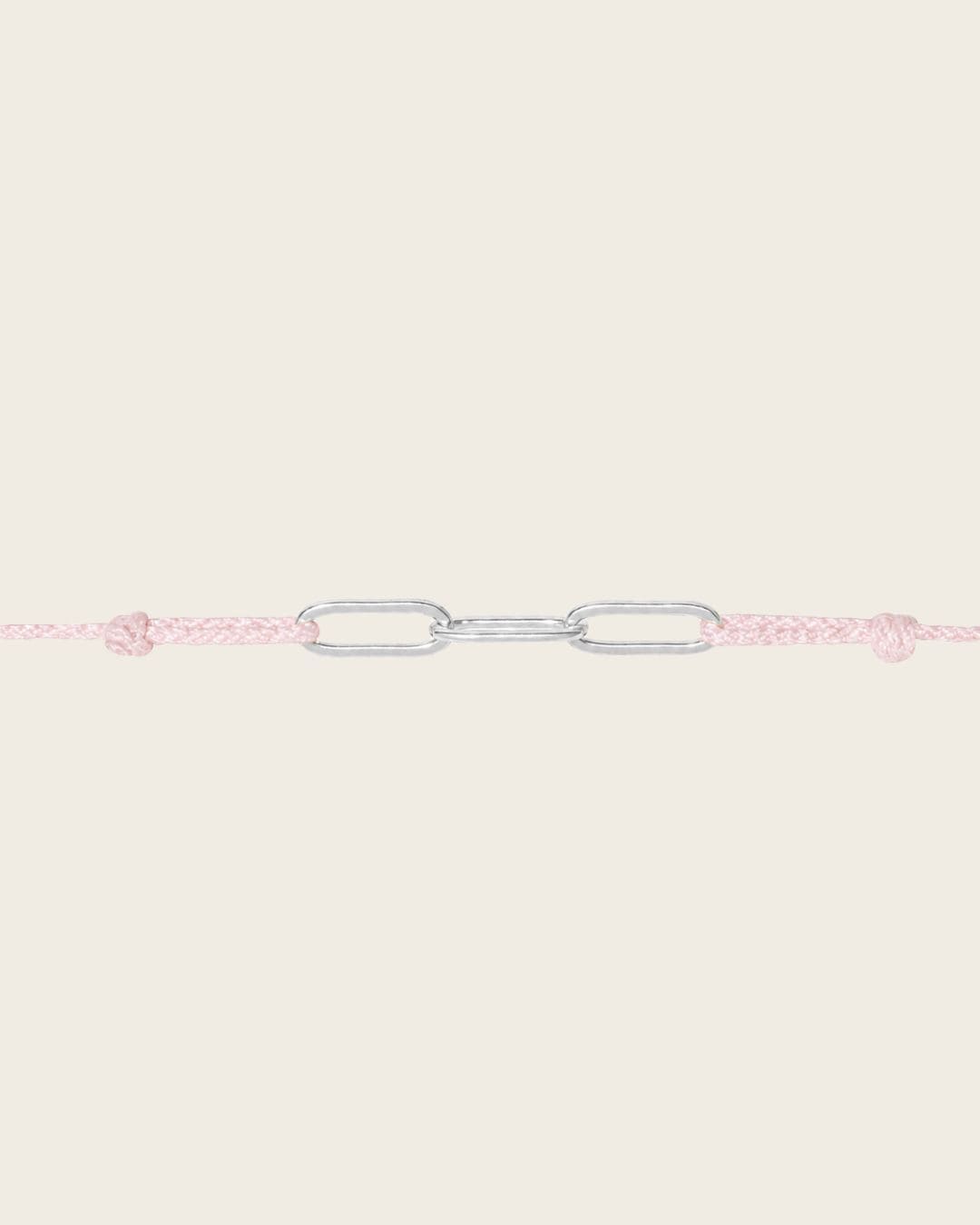 Bracelet cordon rose bb argenté femme