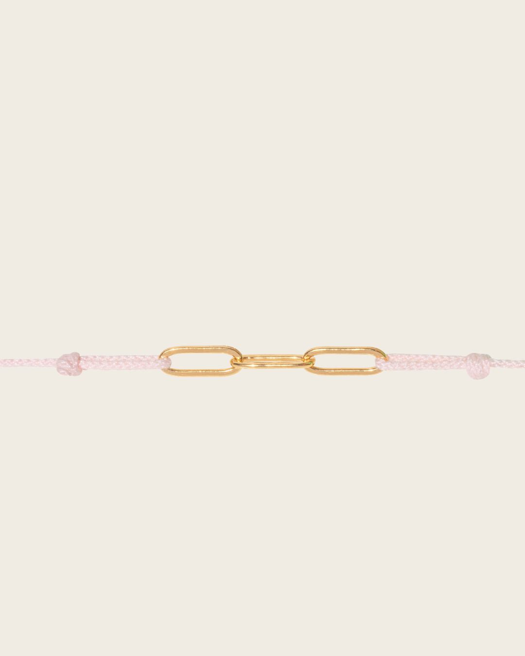 bracelet cordon rose bb et doré femme 