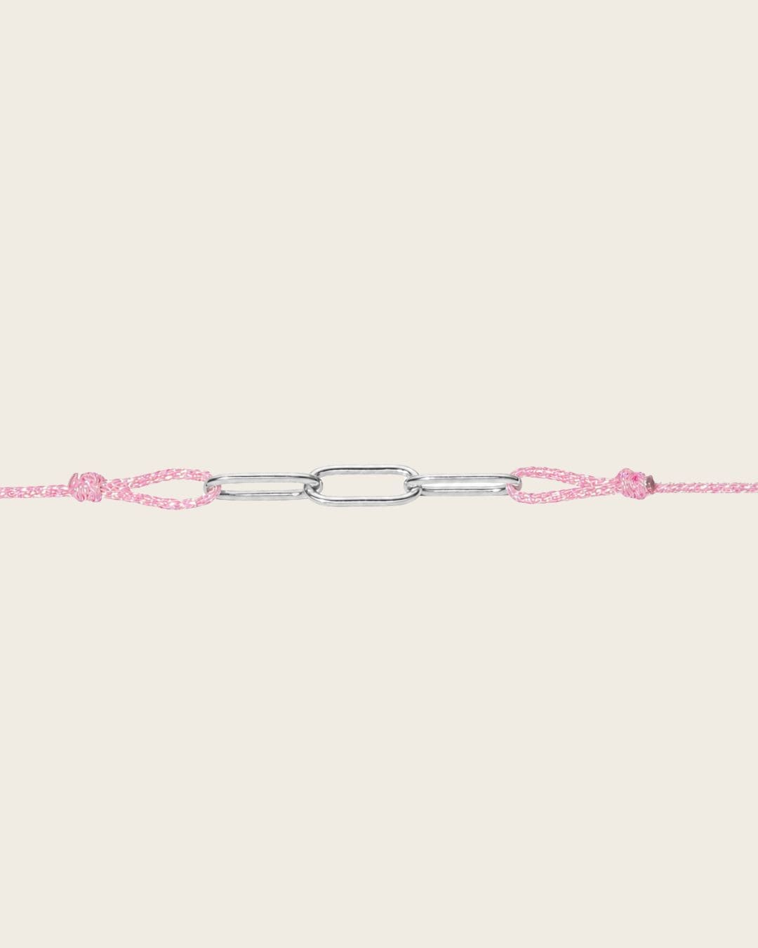 bracelet cordon rose pailleté et argenté femme