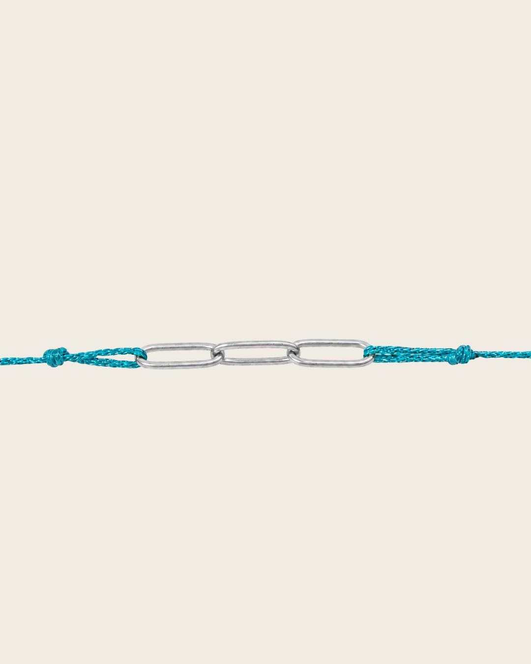 Bracelet cordon turquoise pailleté et argenté femme 
