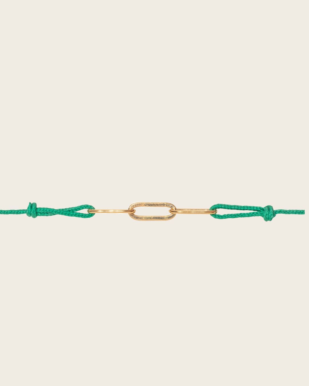 bracelet cordon vert et doré mixte