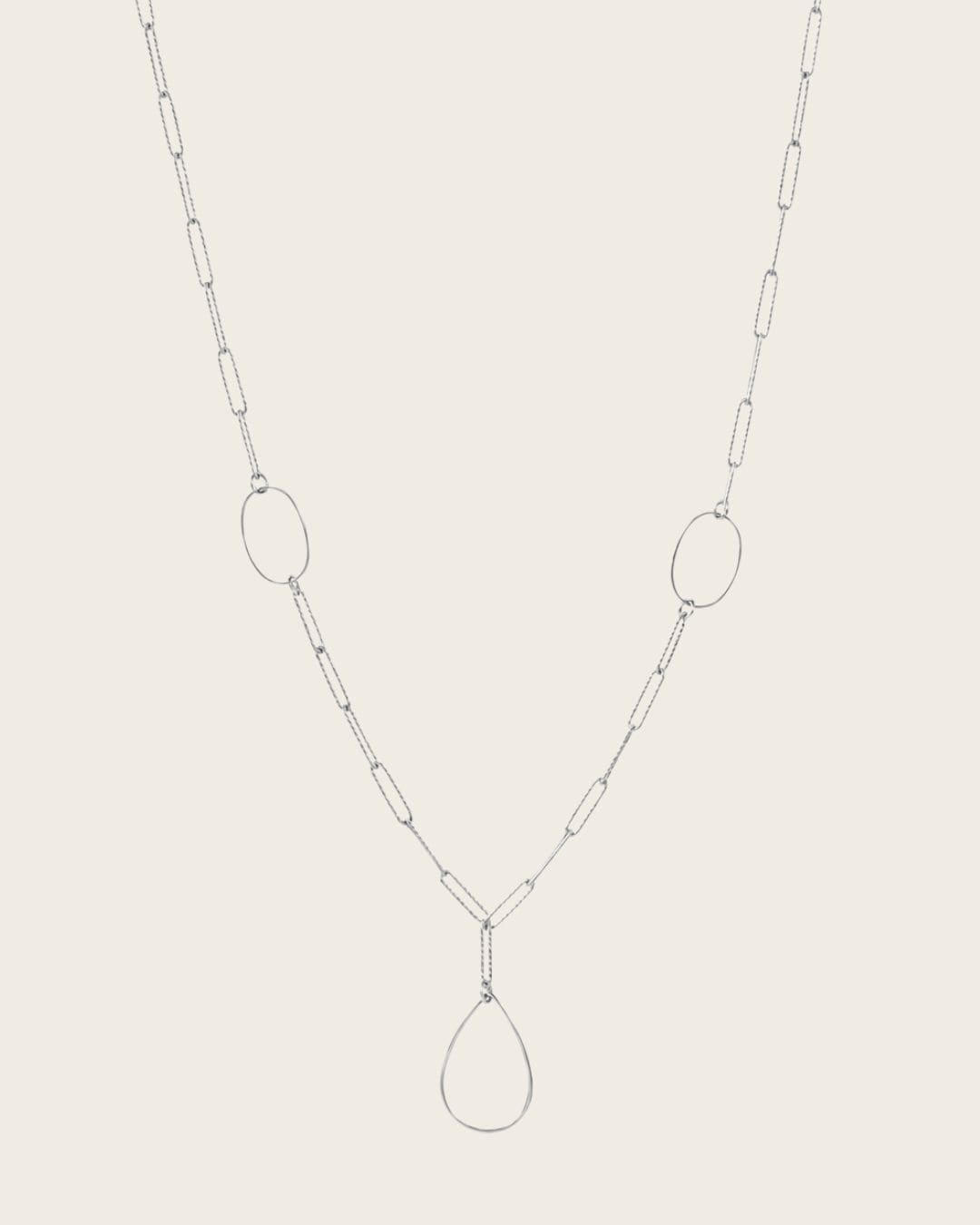 collier chaîne goutte argenté femme 